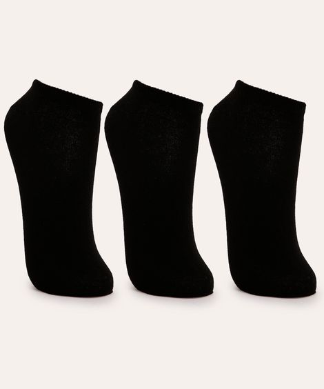 Kit de 3 Meias Infantis Soquete Preta