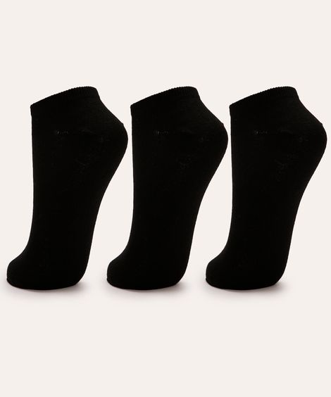 Kit de 3 Meias Infantis Soquete Preta