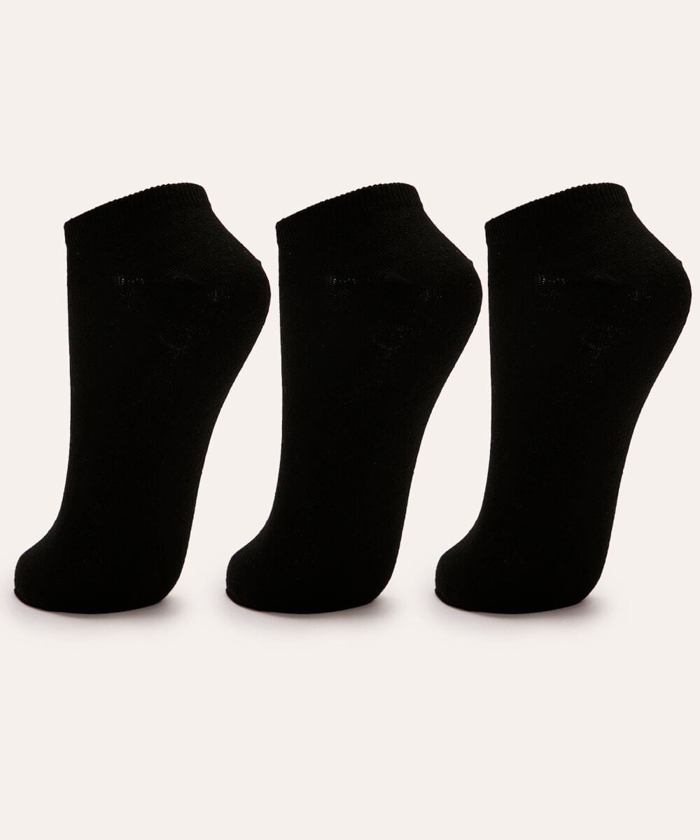 Kit de 3 Meias Infantis Soquete Preta