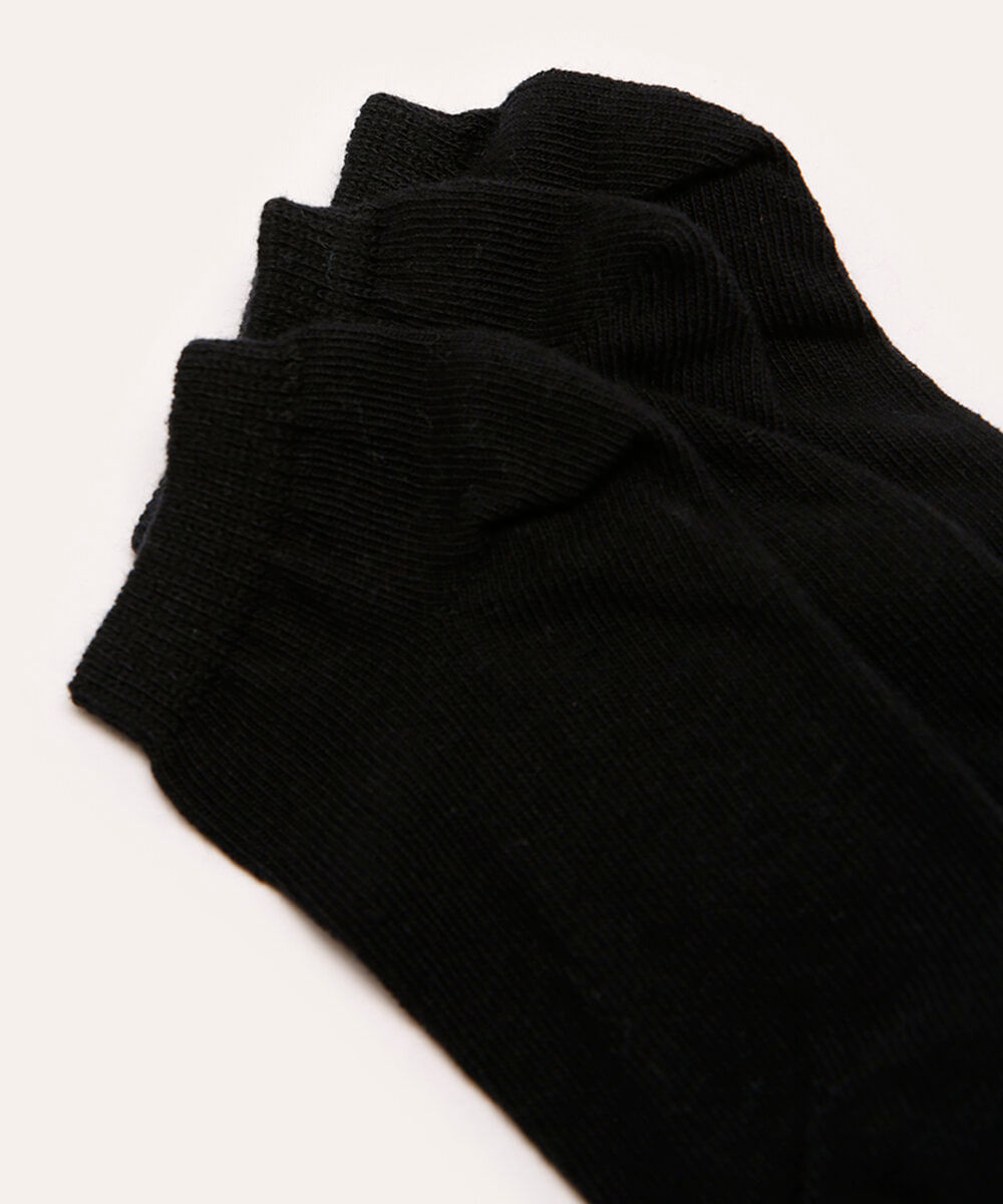 Kit de 3 Meias Infantis Soquete Preta