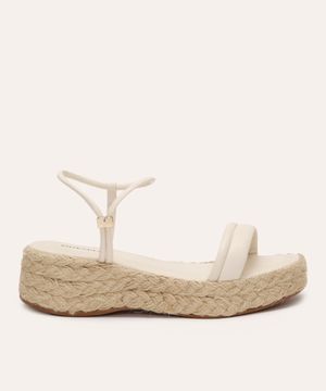 sandália flatform salto texturizado oneself off white