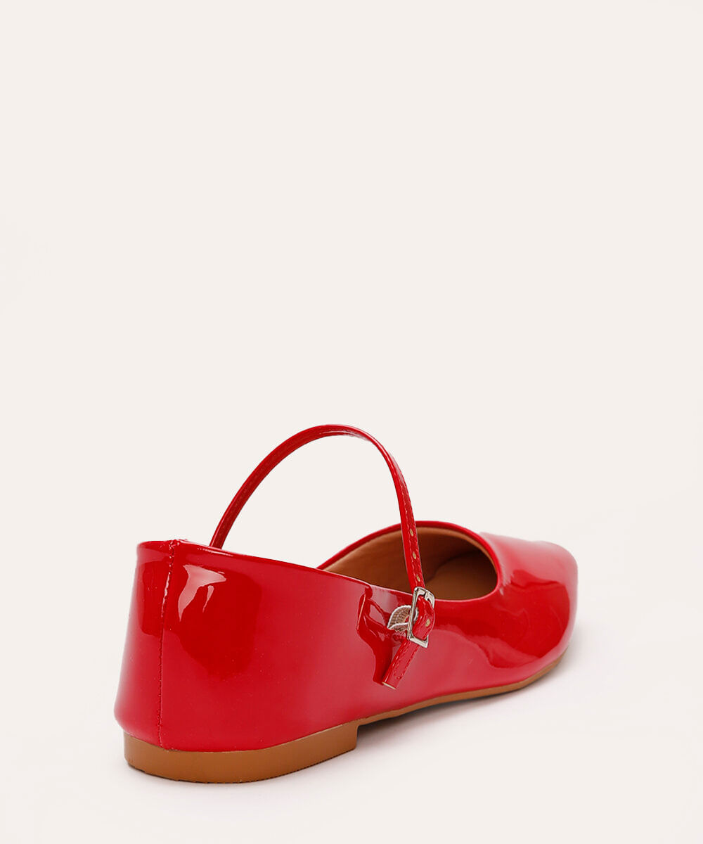 sapatilha boneca com fivela oneself vermelha