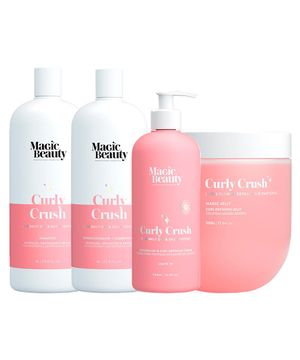 Kit Magic Beauty Curly Crush - Shampoo 1000ml e Condicionador 1000ml e Creme Para Pentear E Ativador 500ml e Gelatina Modeladora Magic Jelly 500g