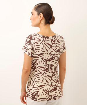 blusa de viscose folhagem com botões vinho