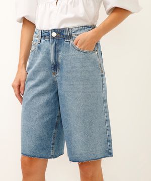 bermuda jorts jeans barra a fio azul