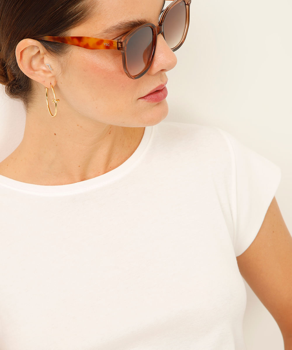 blusa de algodão manga copinho off white