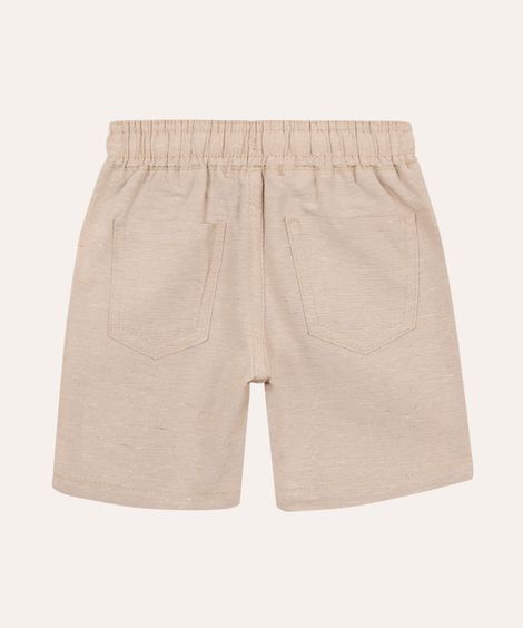 bermuda infantil cós elástico bege
