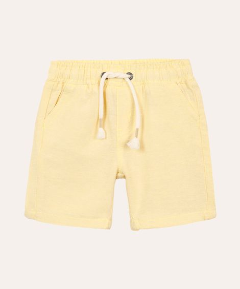 bermuda infantil cós elástico amarelo claro