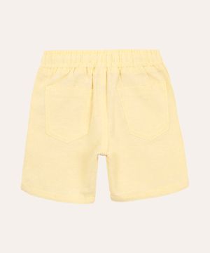 bermuda infantil cós elástico amarelo claro