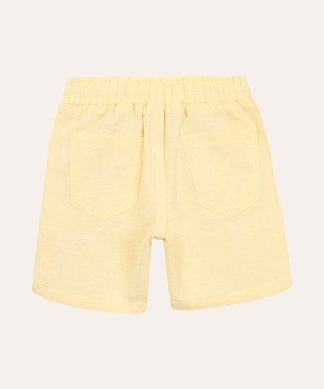 bermuda infantil cós elástico amarelo claro