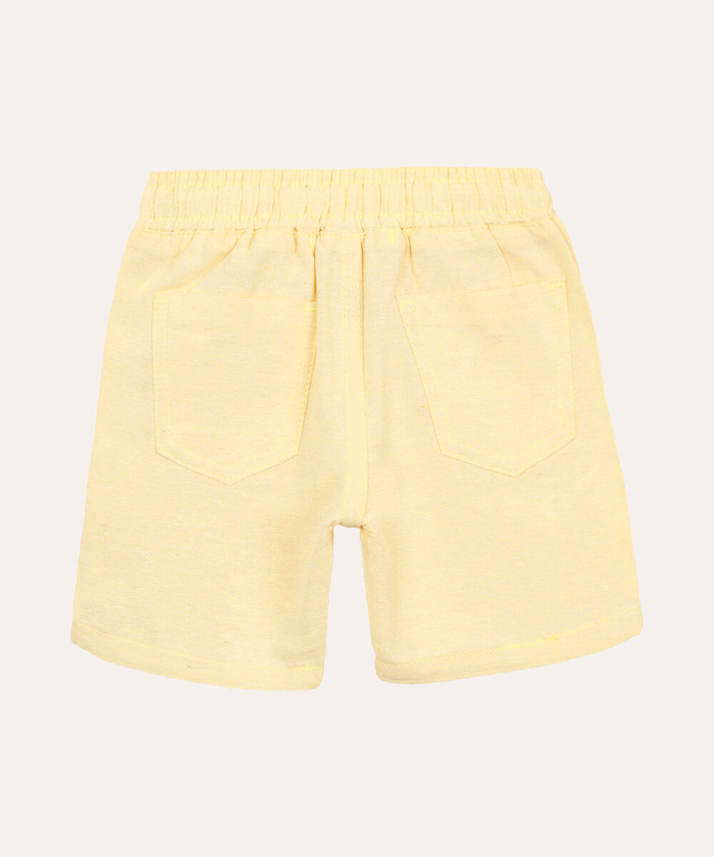 bermuda infantil cós elástico amarelo claro