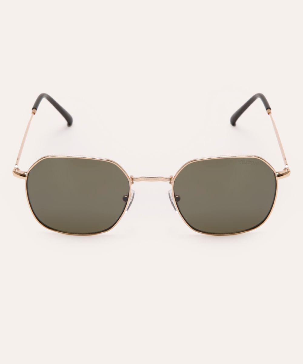 óculos de sol oval triton unissex dourado