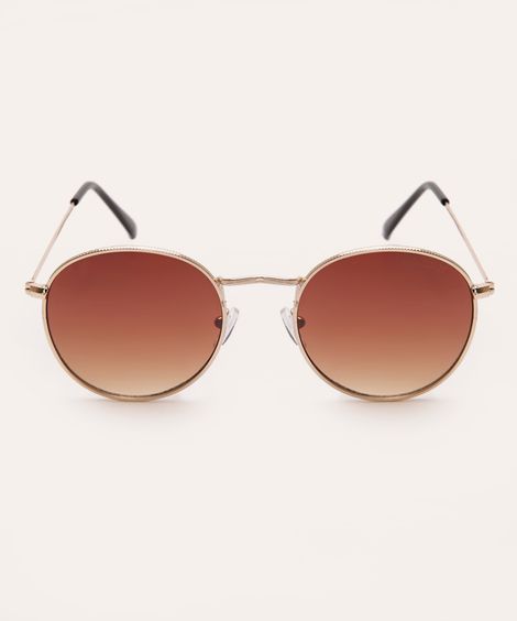 óculos de sol oval triton unissex dourado