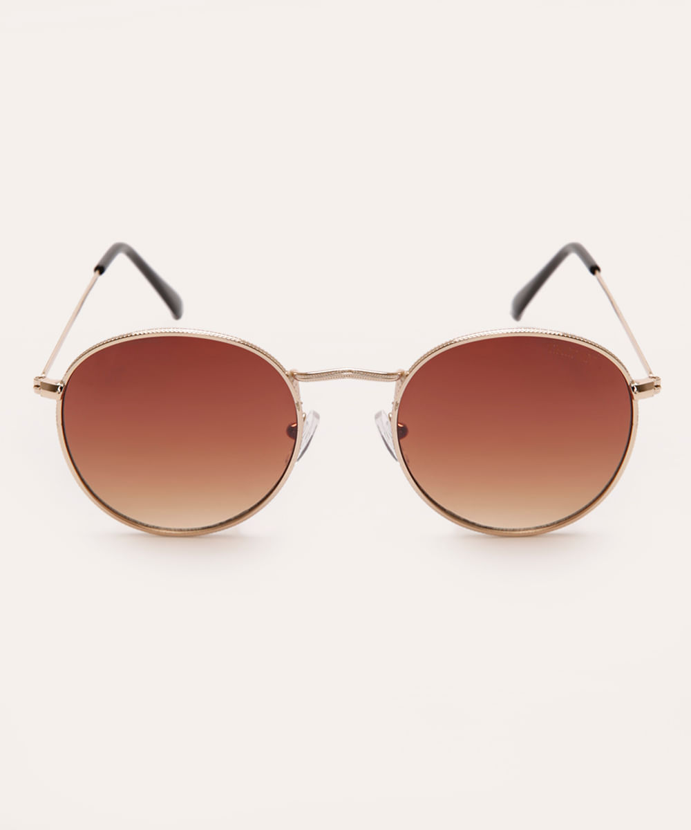 óculos de sol oval triton unissex dourado