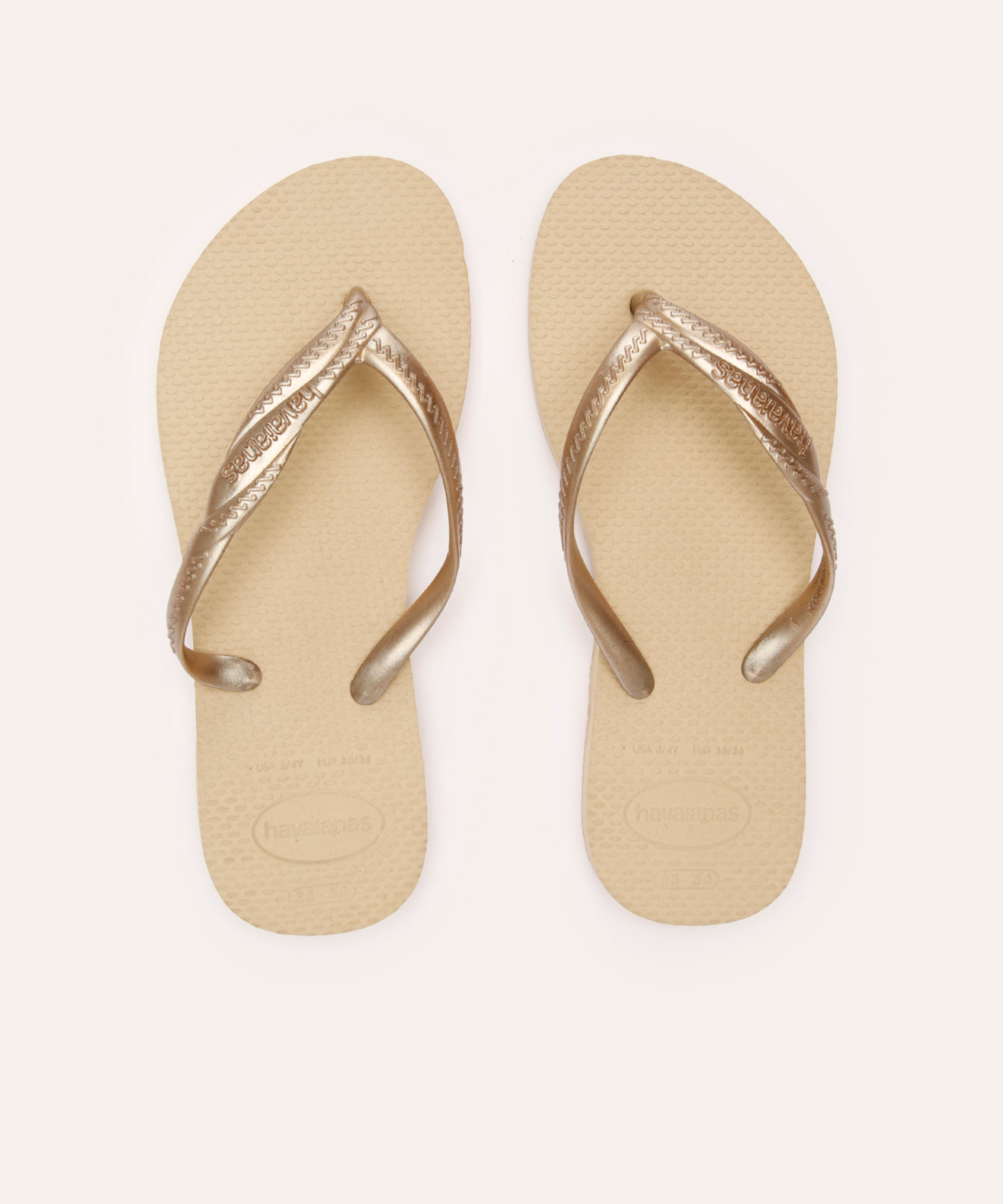 chinelo havaianas fantasia bege