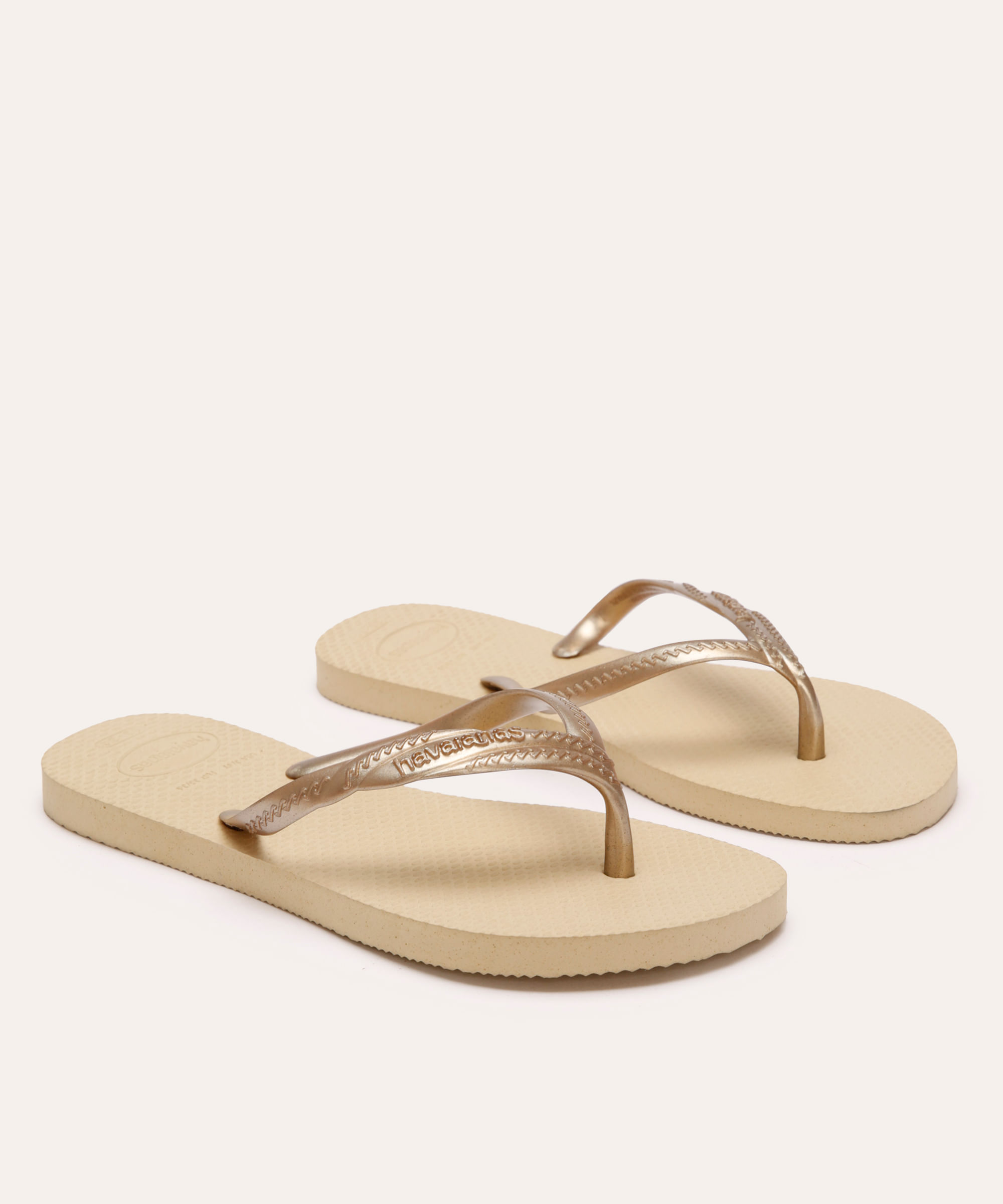 chinelo havaianas fantasia bege