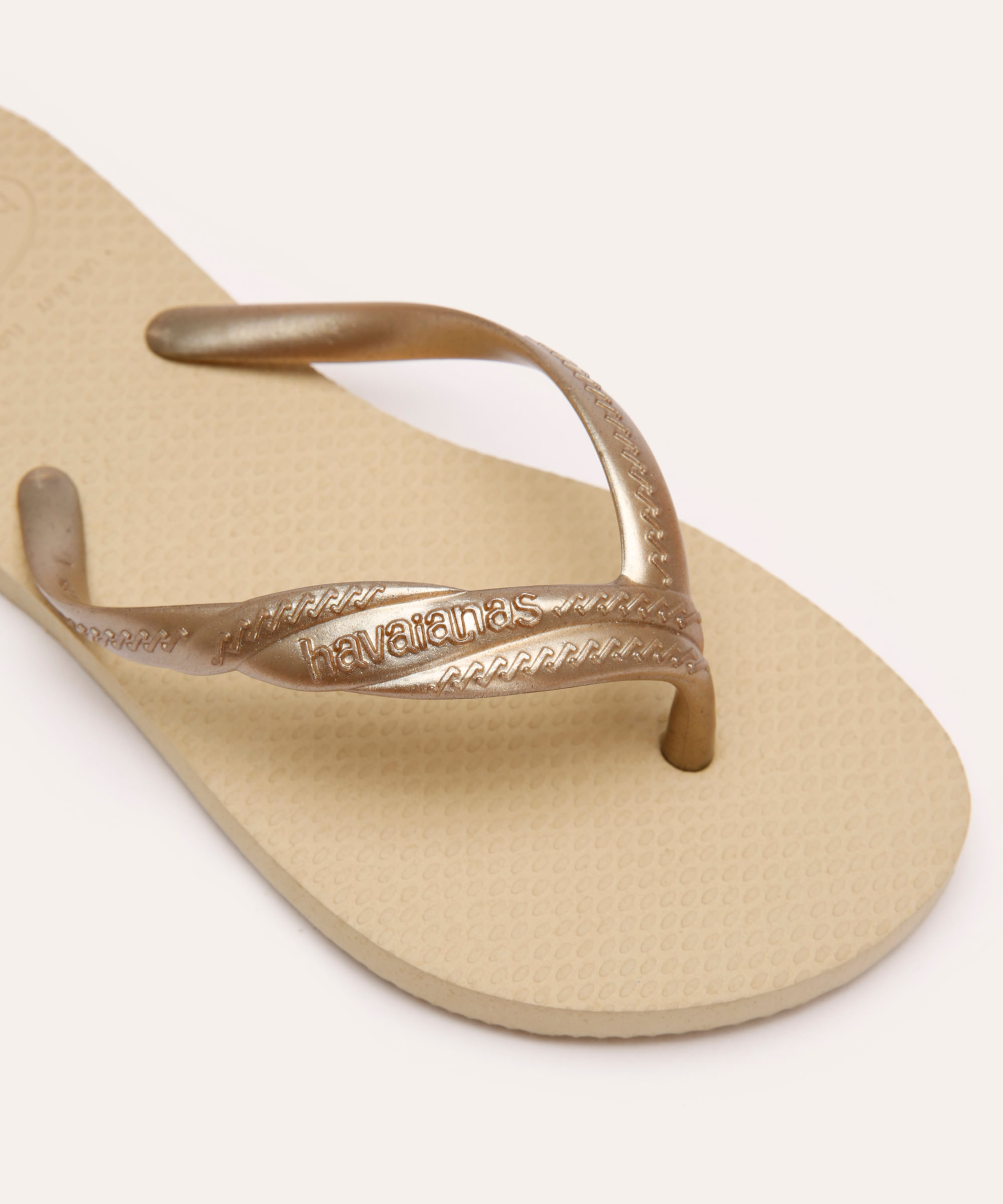 chinelo havaianas fantasia bege