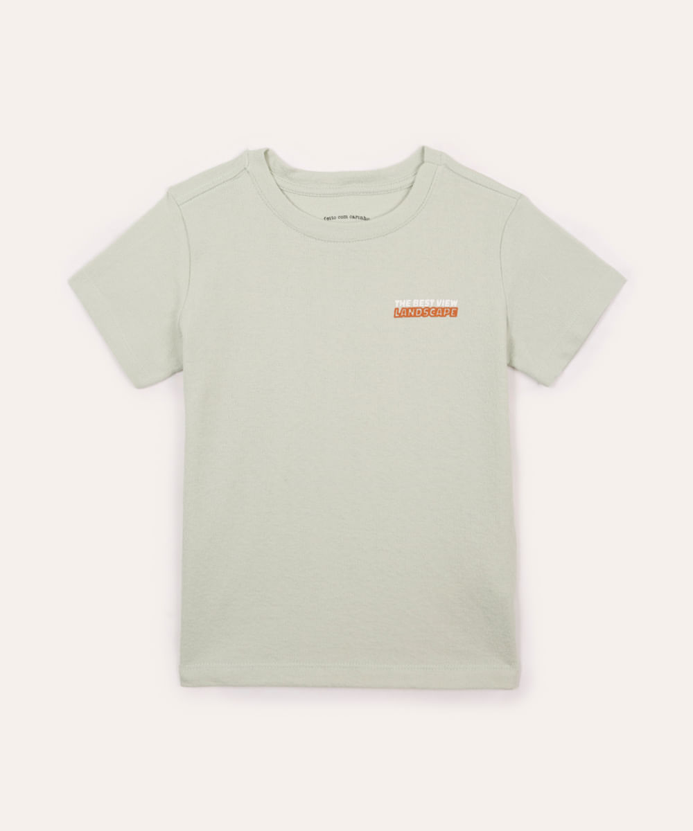 camiseta de algodão infantil texturizada landscape verde