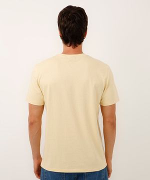 camiseta de algodão peruano básica amarelo