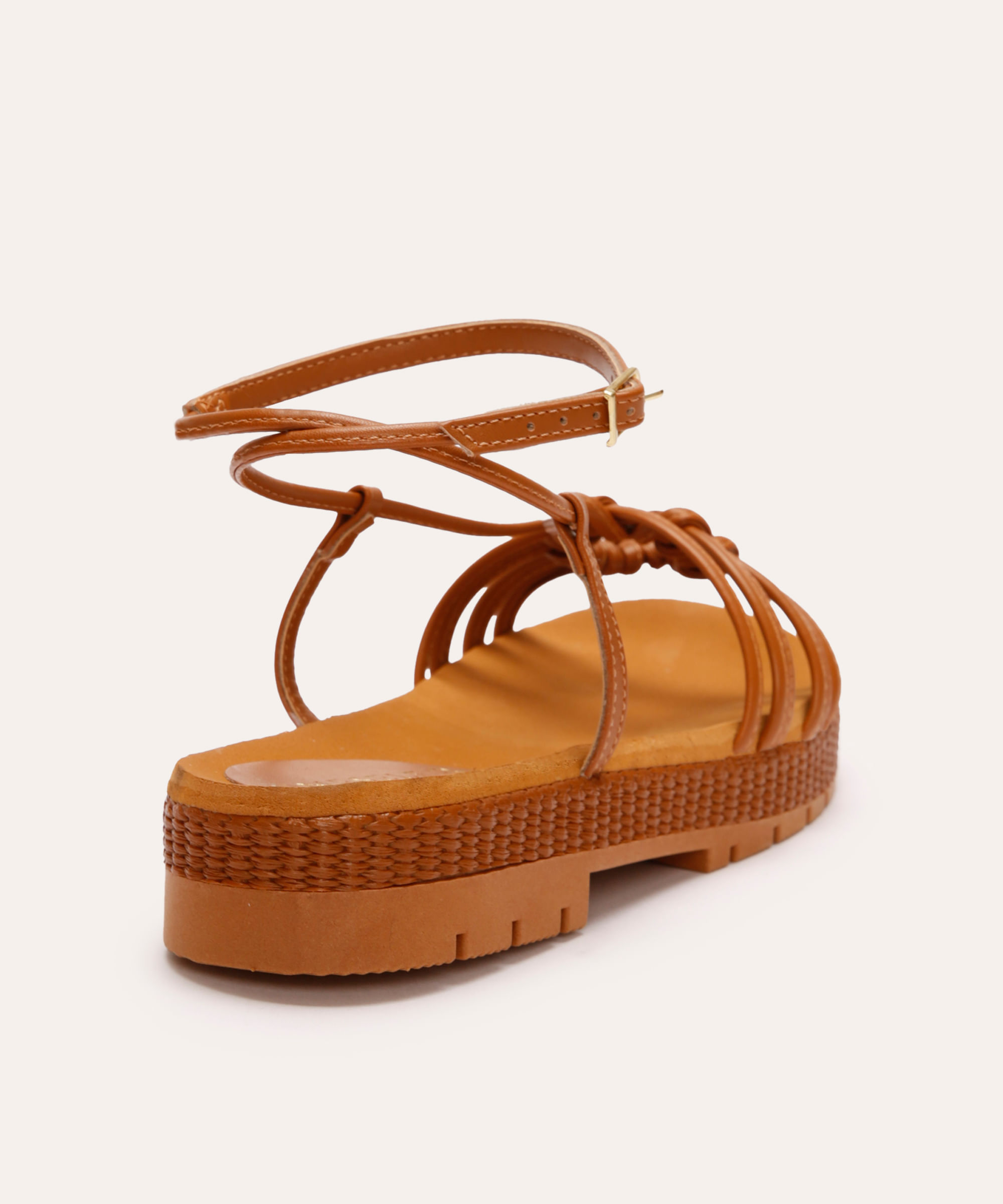 rasteirinha flatform texturizada marrom