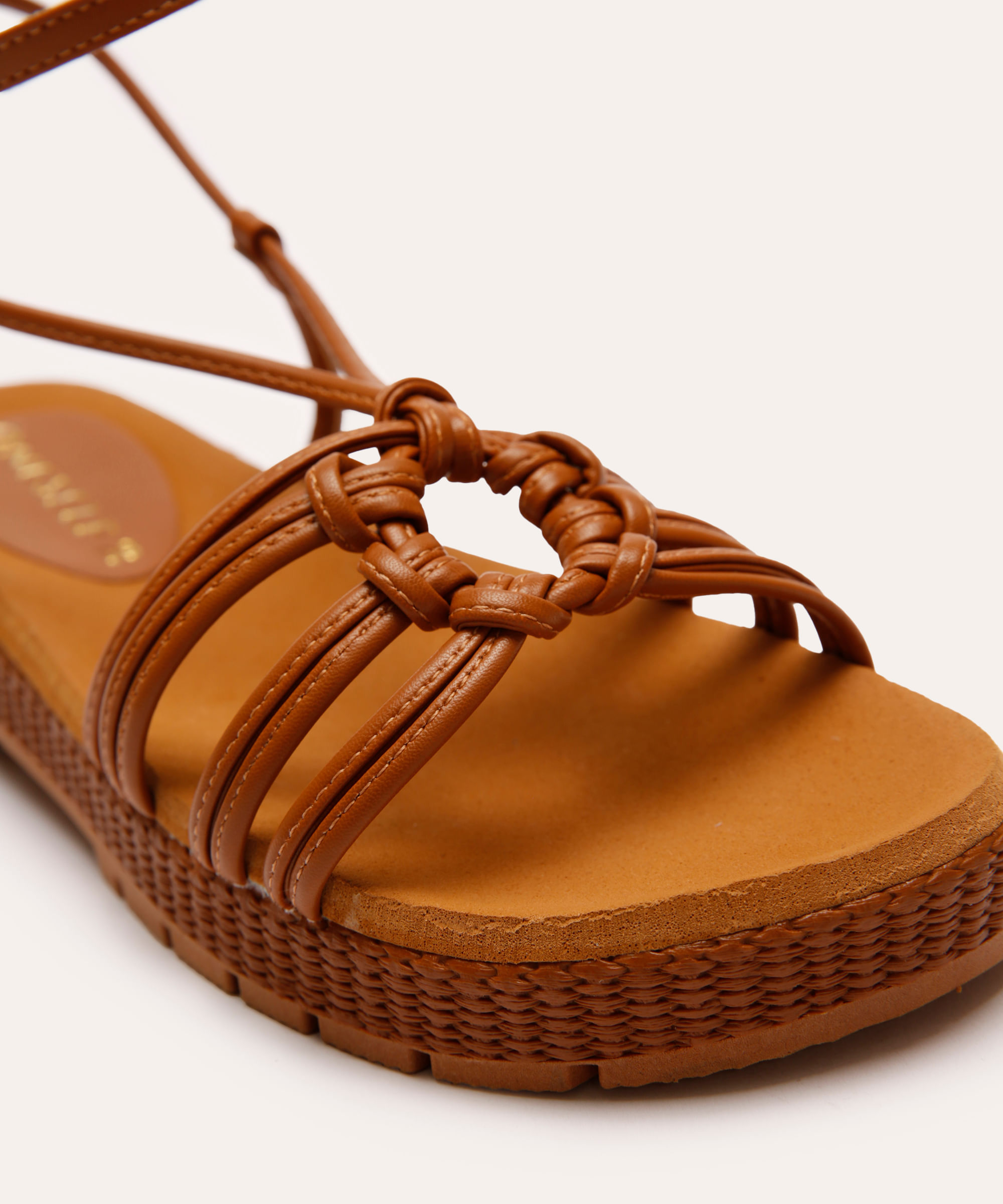 rasteirinha flatform texturizada marrom