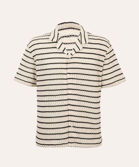 camisa de tricot listrada texturizada colorida