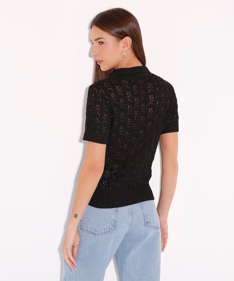 polo de tricot mindset preta