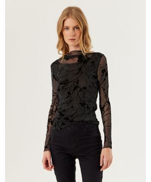 Blusa Tricot Segunda Pele Preto Zinzane