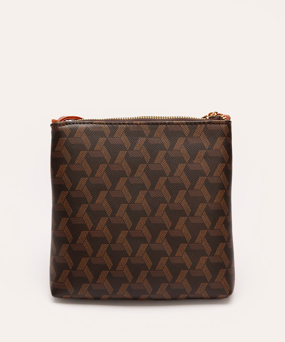 bolsa transversal monograma marrom