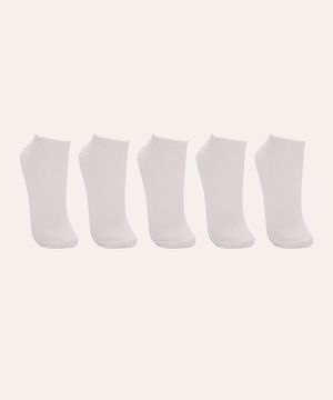 kit de 5 meias infantis soquete branco