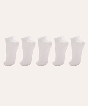 kit de 5 meias infantis soquete branco