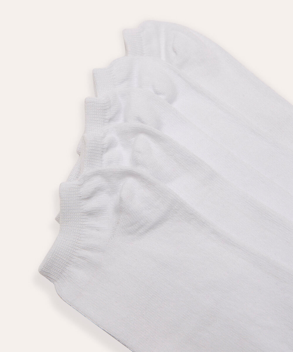 kit de 5 meias infantis soquete branco