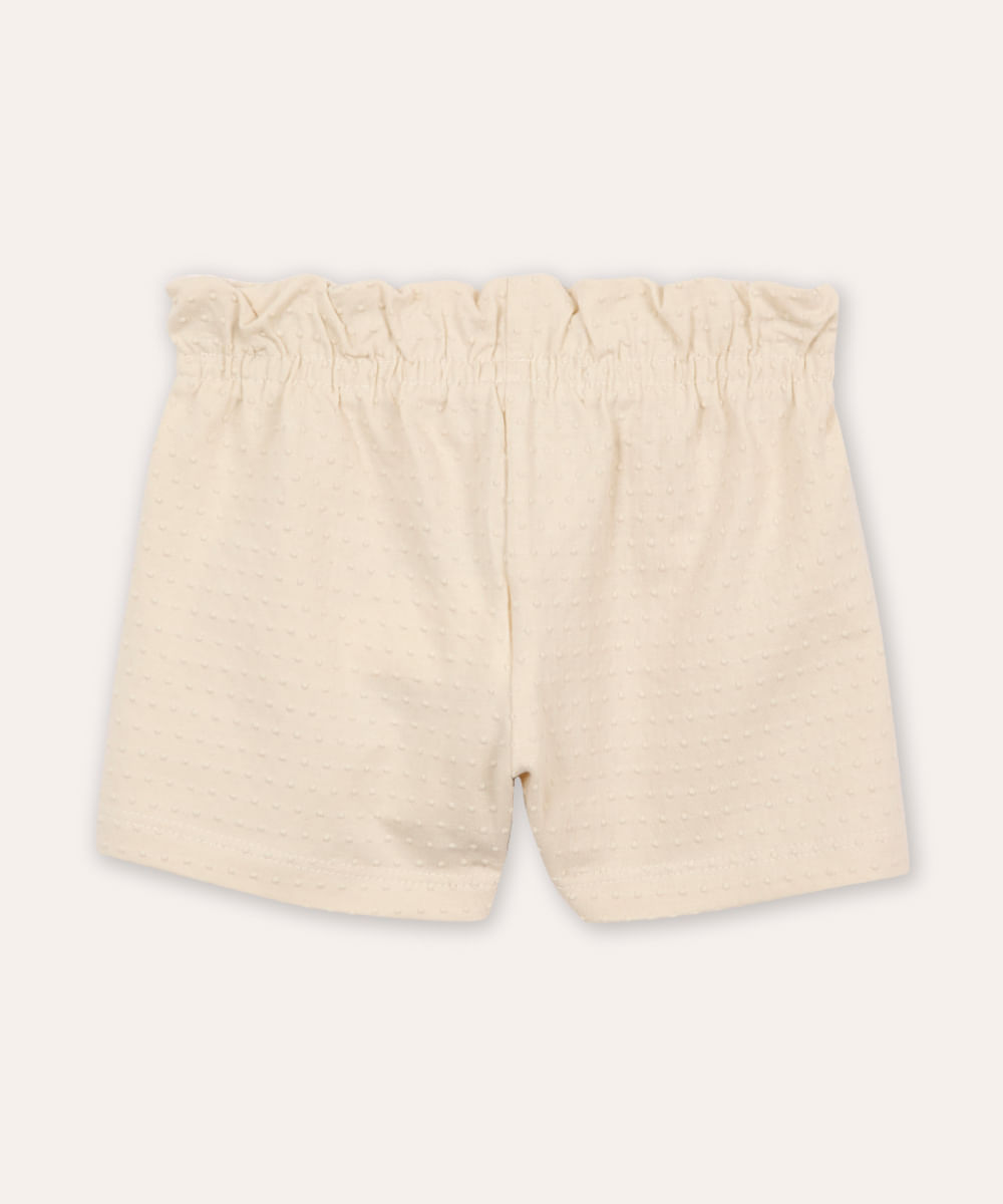 short clochard infantil texturizado off white