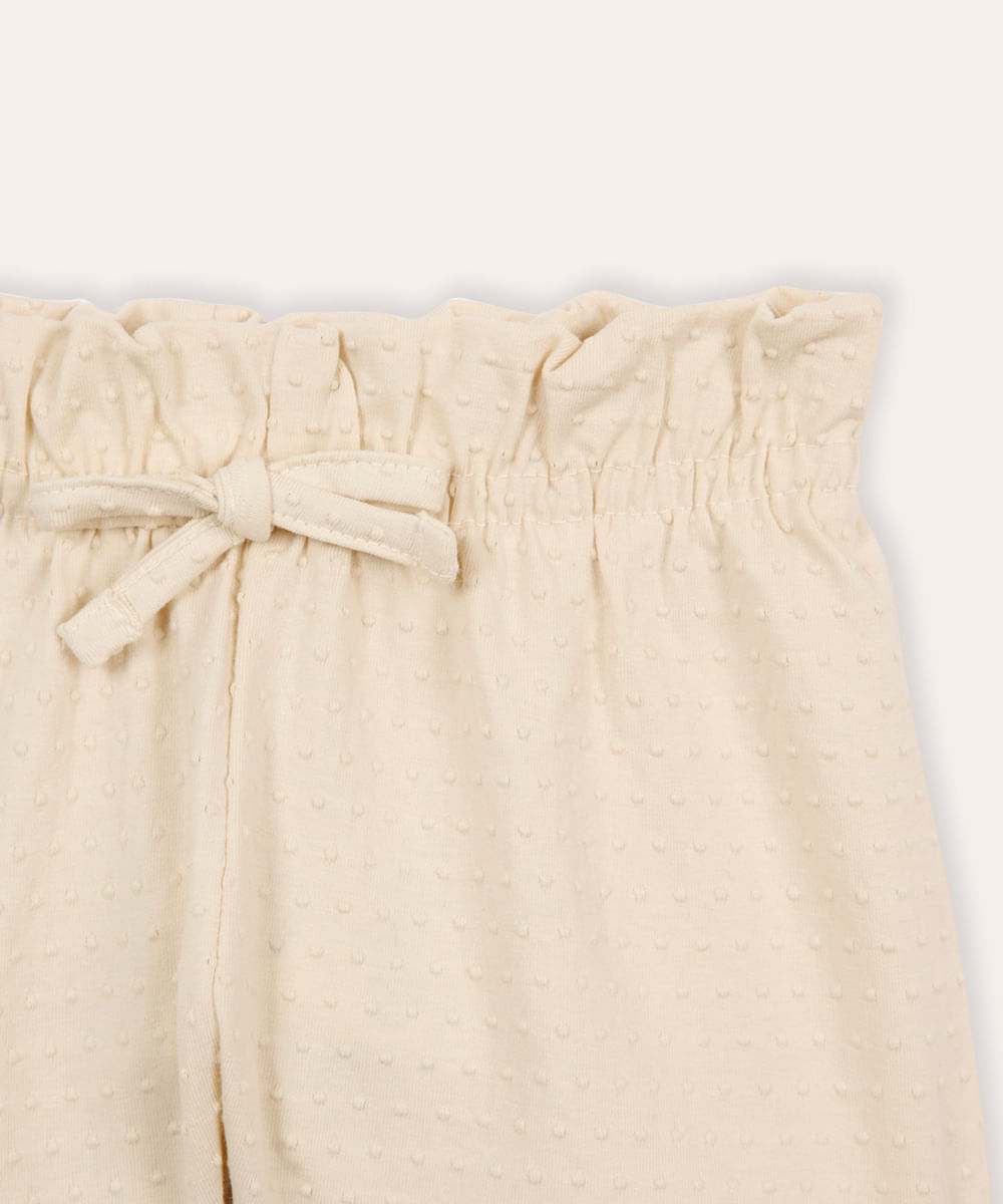 short clochard infantil texturizado off white