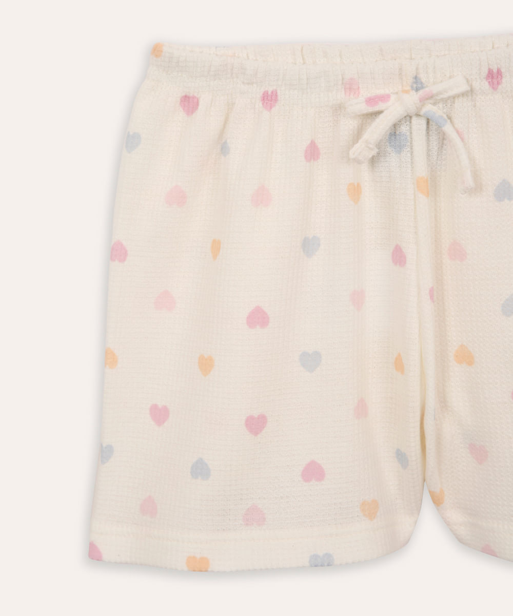 pijama de algodão infantil hello kitty com glitter off white