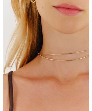 Colar Choker Duplo Dourado Zinzane