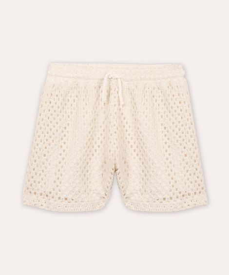 short de tricot juvenil bege