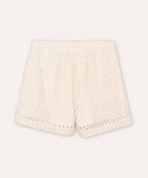 short de tricot juvenil bege