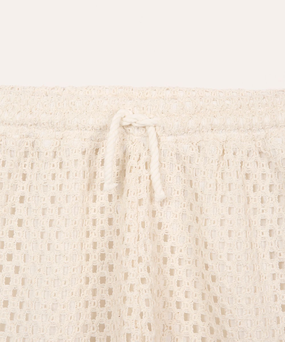short de tricot juvenil bege