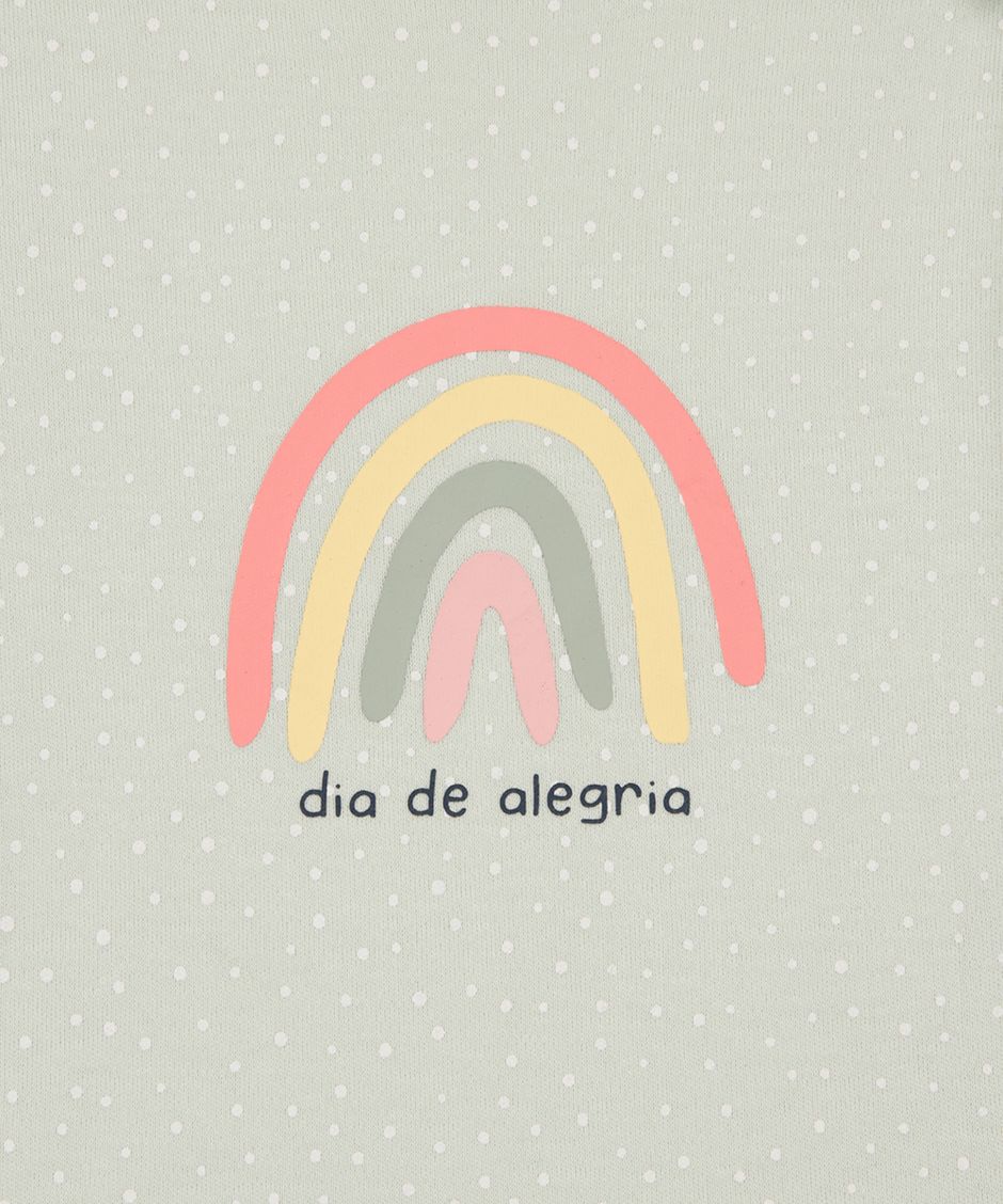 body de algodão infantil arco íris poá verde