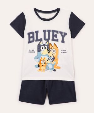 conjunto infantil de algodão bluey off white