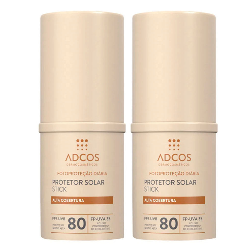 Adcos Kit com 2 Protetores Solares com Cor FPS80 - Peach