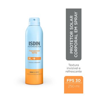 Protetor Solar Corporal Isdin Transparente Spray FPS 30 250ml