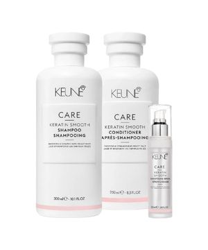 Kit Keune Care Keratin Smooth Shampoo 300ml, Condicionador 250ml, Smooth Serum 25ml