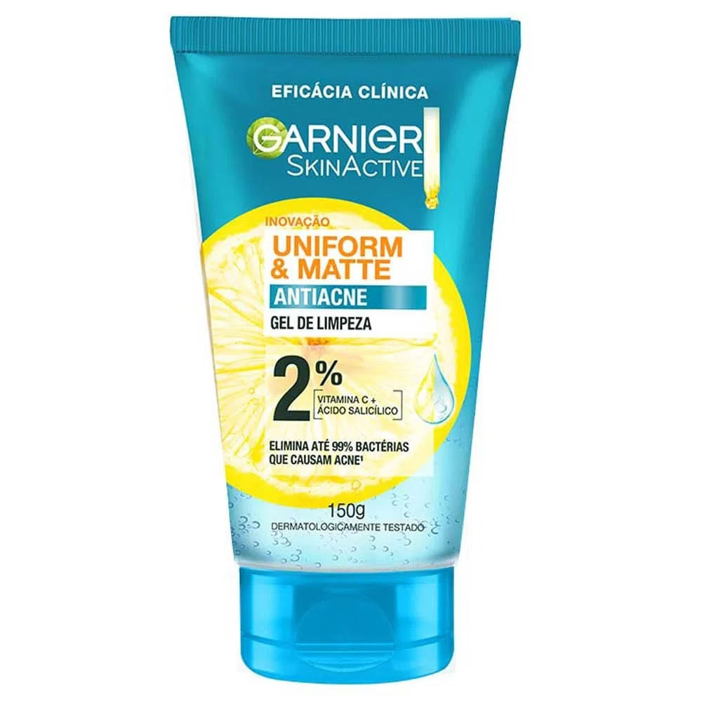 Encontraproduto.com.br - Garnier Skin Uniform & Matte Kit - Sabonete Facial 3 em 1 + Gel de Limpeza Facial