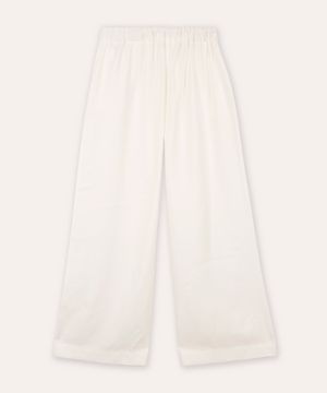 calça wide leg juvenil de alfaiataria off white