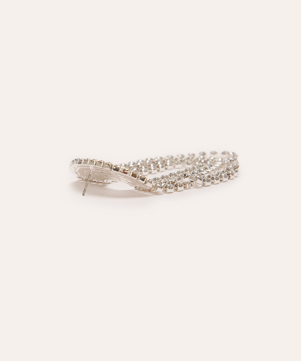 brinco de strass mindset prateado
