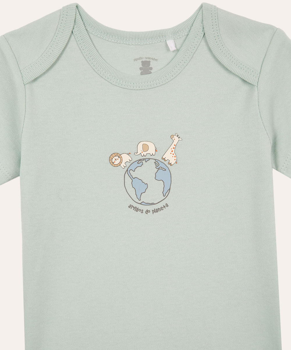 body de algodão infantil amigos do planeta verde
