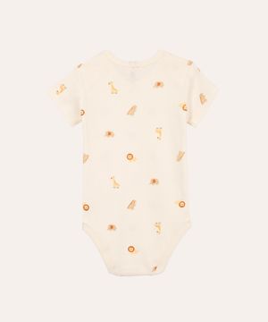 body de algodão infantil bichinhos off white