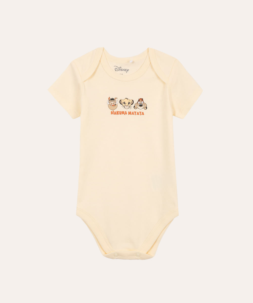 body de algodão infantil hakuna matata amarelo